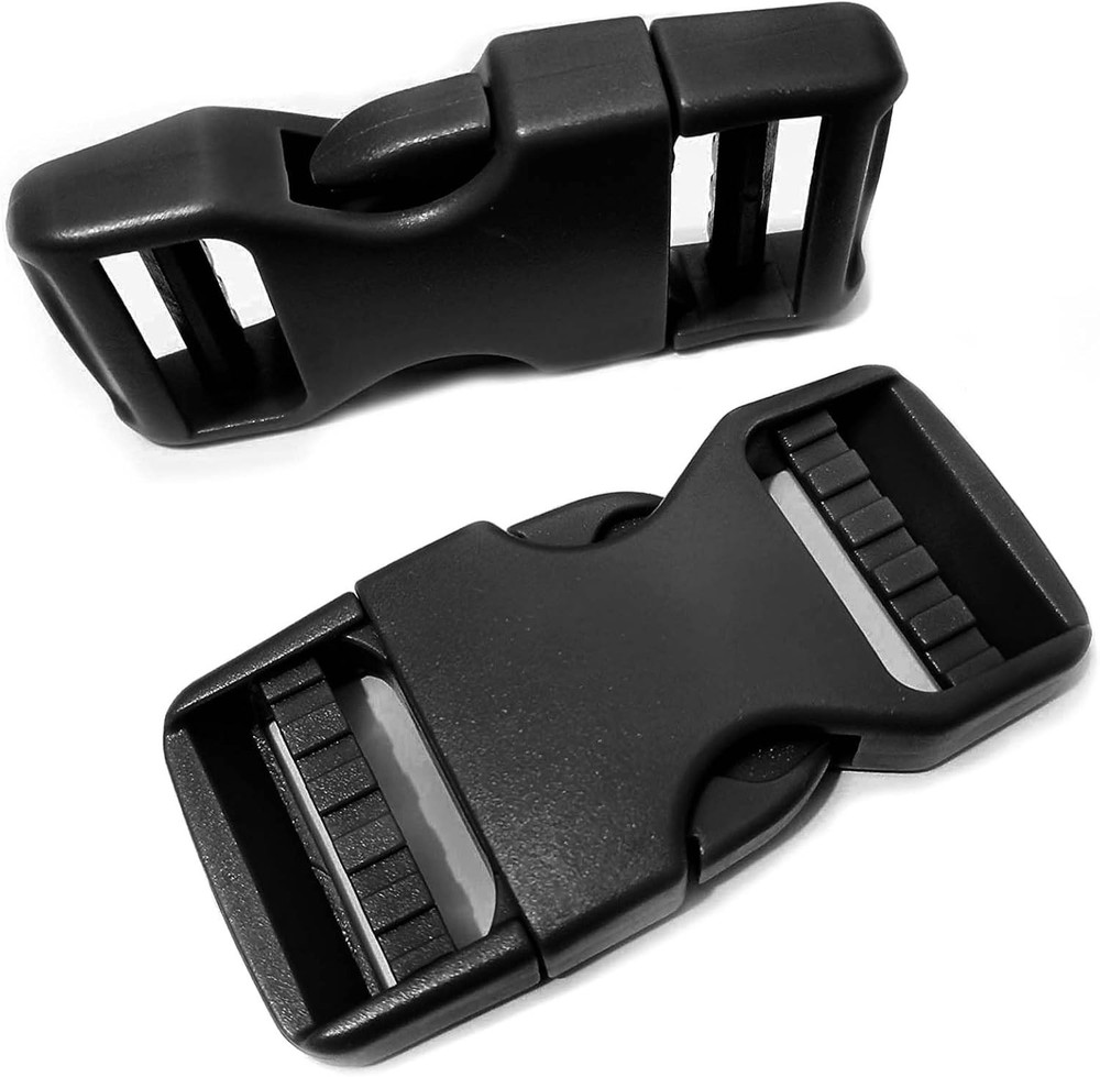 Heavy-Duty 1" Quick Side Release Buckle - Adjustable & No Sewing Required 2-Pack