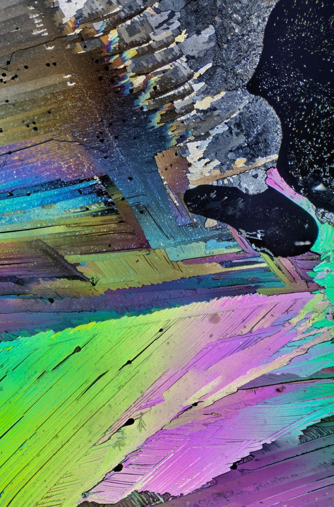 Microscope slide of UREA for polarized light