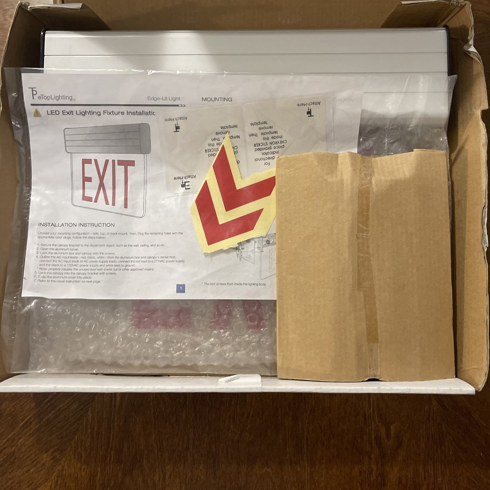 Edge Lite LED Exit sign - Red - complete - Business & Personal New