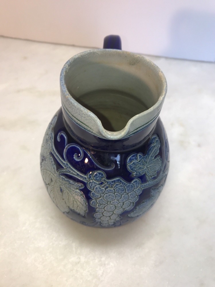 Gres d’ Alsage Blue Clay Pitcher Jug France 6.25”