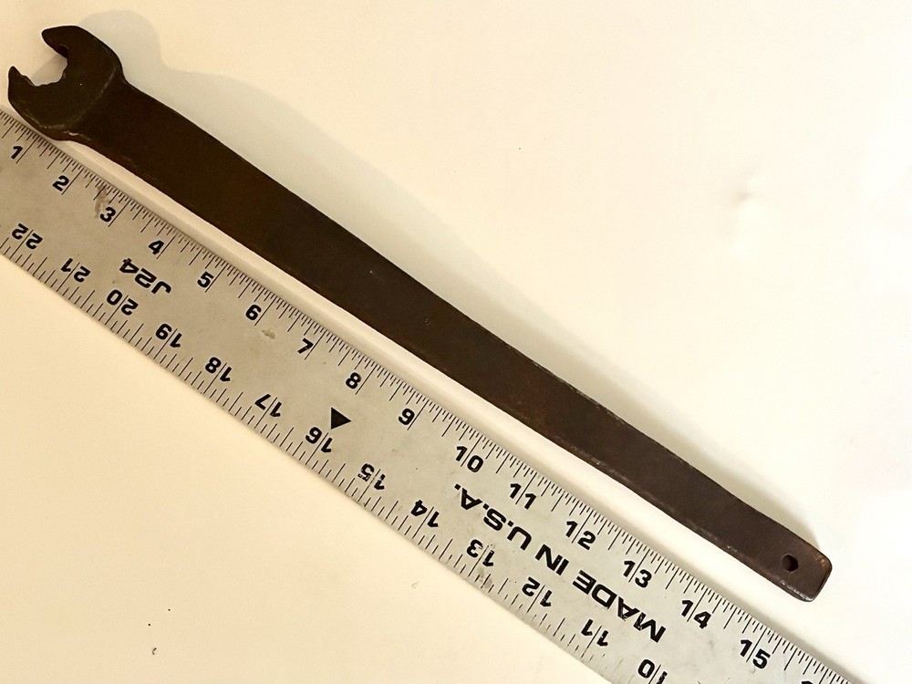 Antique 15” Offset 3/4”Open End Cast Iron Wrench