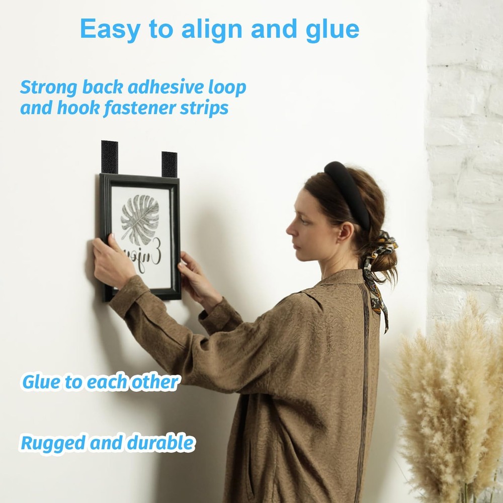Hook and Loop Strips with Adhesive Sticky Back Heavy Duty 32 Set