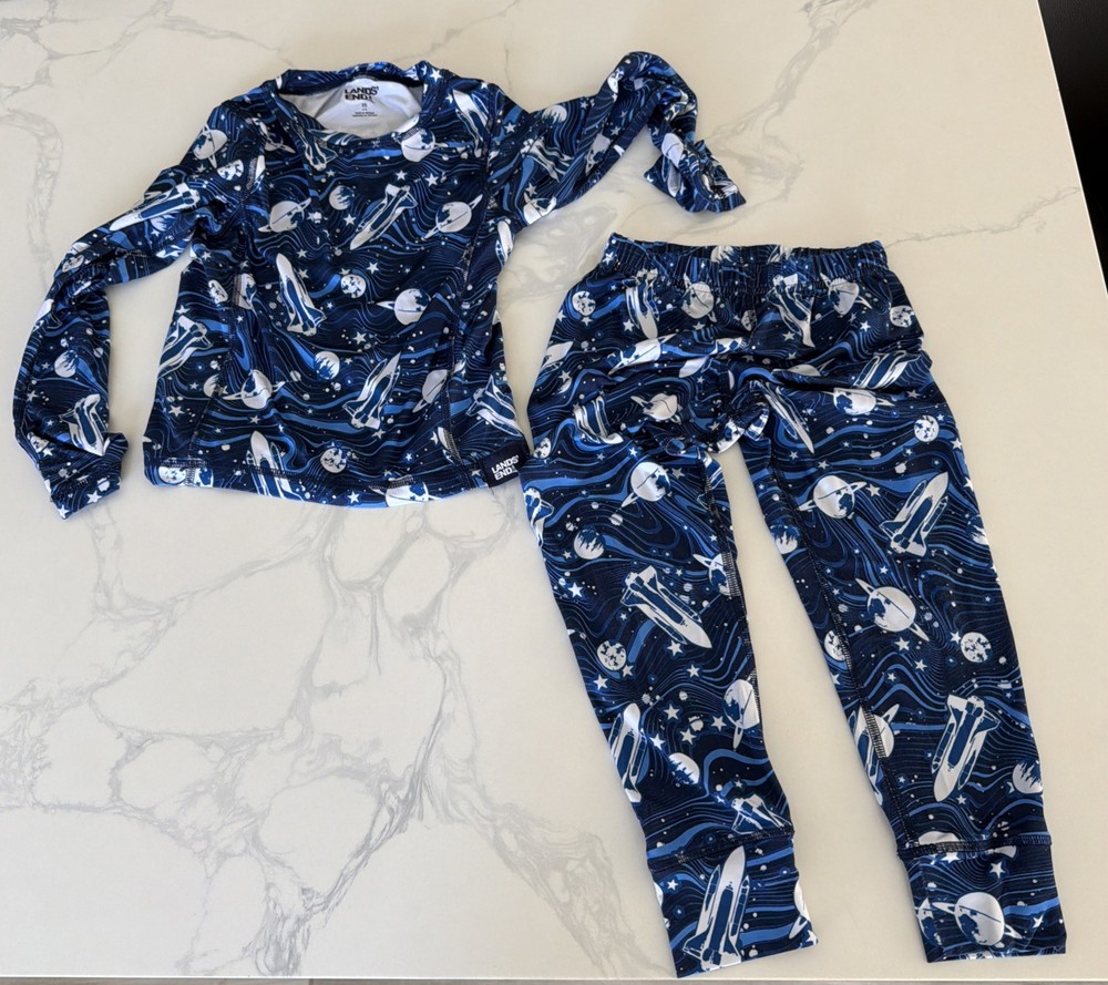 Lands End for Boys Size 4-5 Long Johns Base Layer  Polyester & Spandex