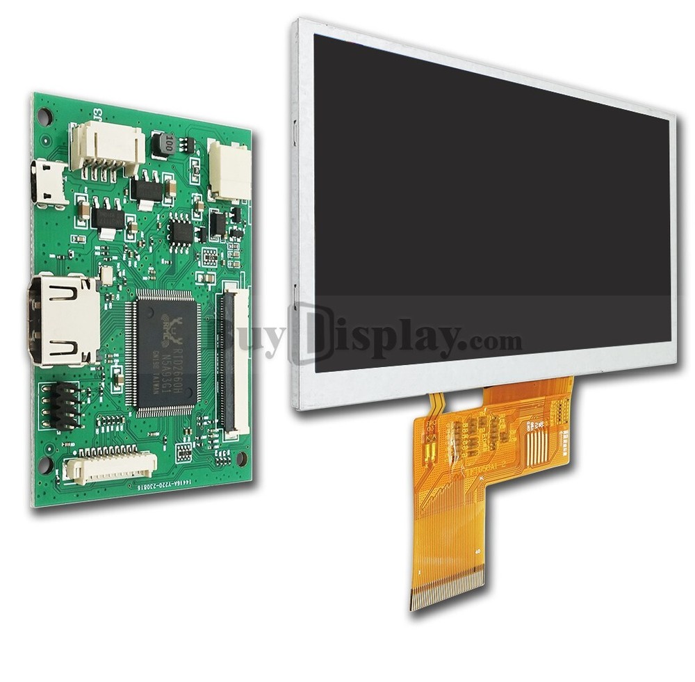 Raspberry PI 5" 480X272 TFT LCD Display with Small HDMI Driving/Controller Board