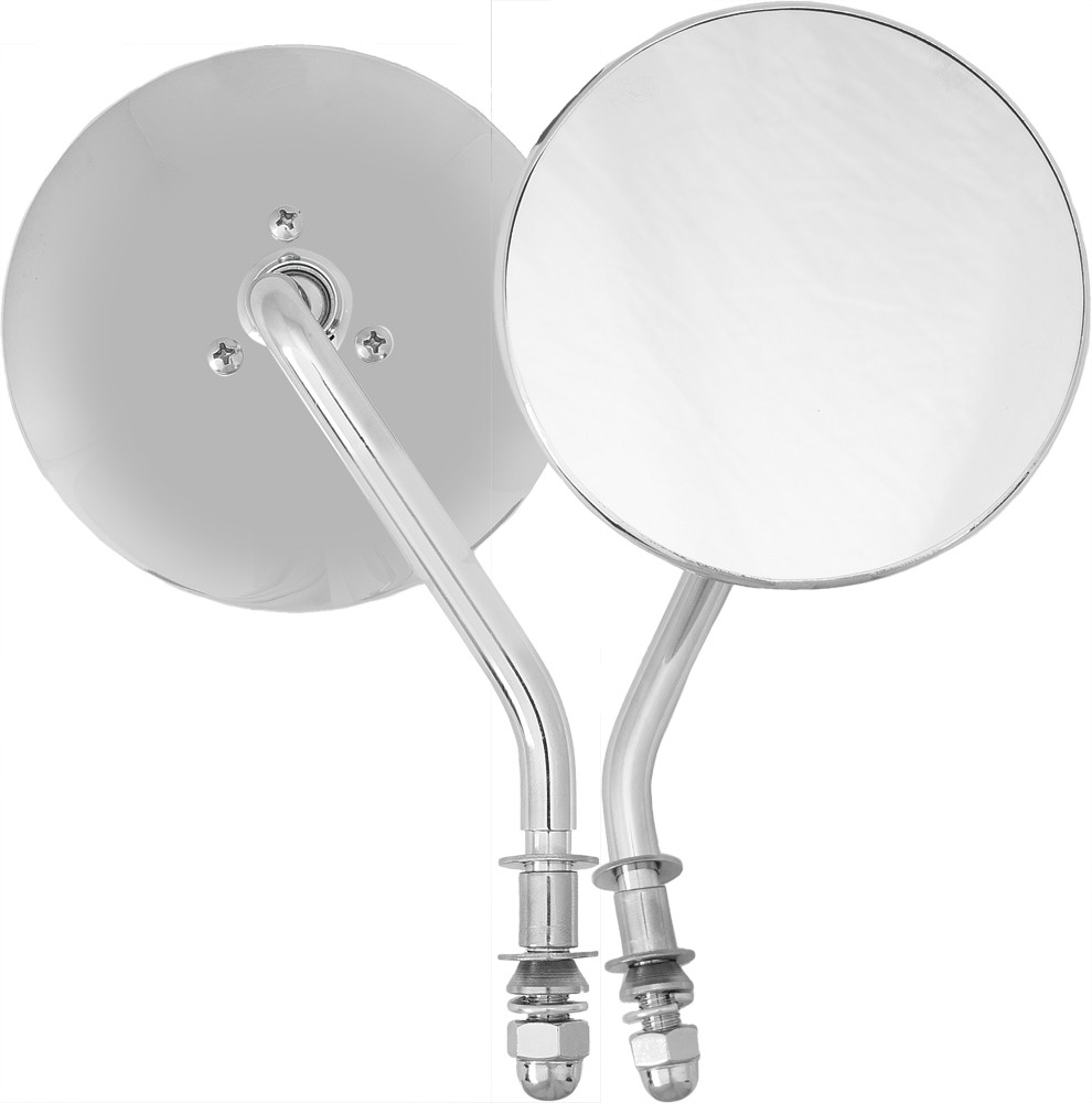Harddrive 4" Round Mirror Chrome Right Side Mirrors