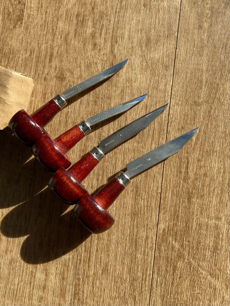 E C Lyons palm-handled engraving/wood-engraving printmaking / engraving tools