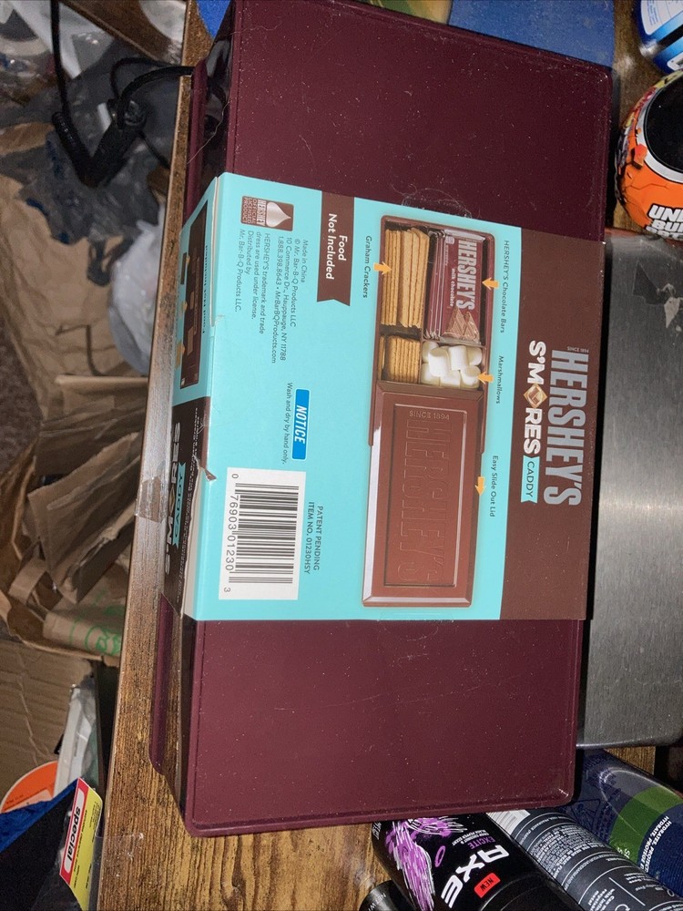 Hershey's S'mores Caddy Chocolate Graham Cracker Marshmallow Storage Box Camp