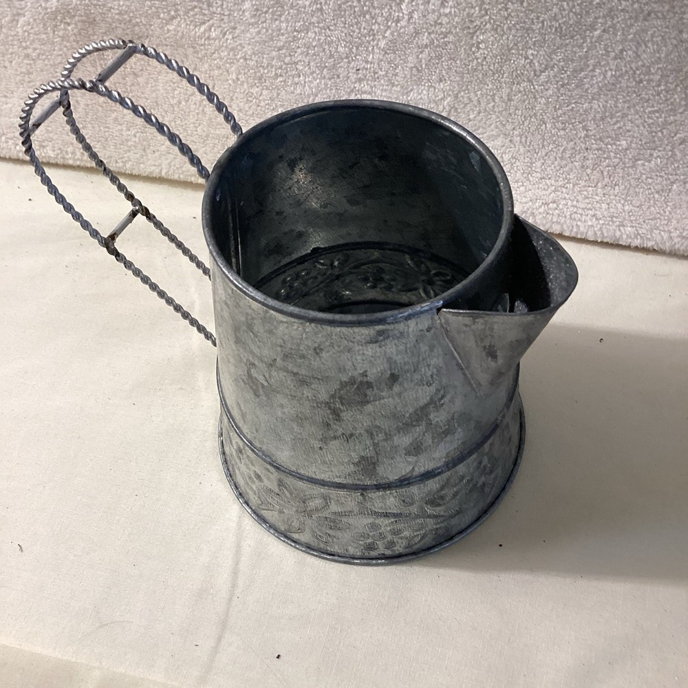 Mini Galvanized Watering Can Vintage Small 4.5 X 4.5 X 3
