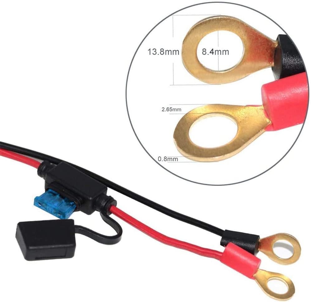 Water-Resistant 6FT Cigarette Lighter Extension Cable with 15A Protective Fuse
