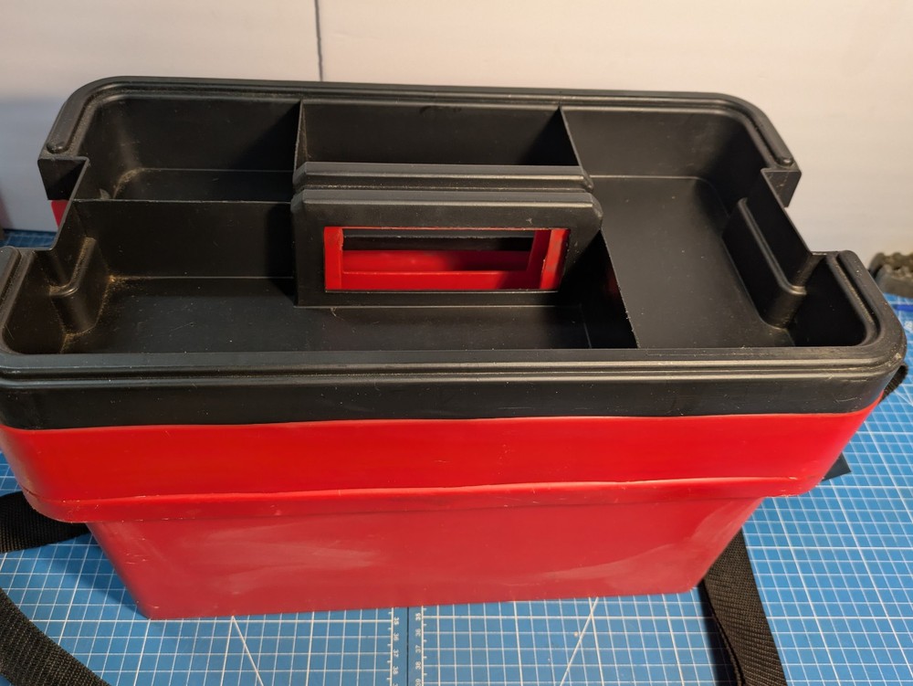 Snap On Tools 2 Tray Poly Toolbox KRW200R, Red & Black, With Removable Strap