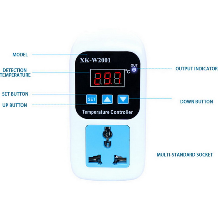 XK-W2001 Digital Thermostat Temperature Controller Socket