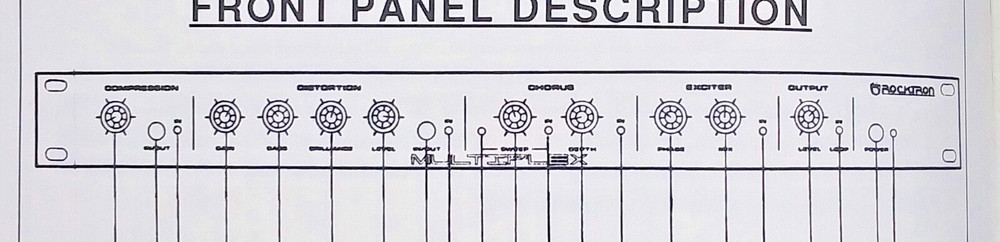 Rocktron Multiplex Multi Effects Rack Mount Module Original Owner's Manual Book
