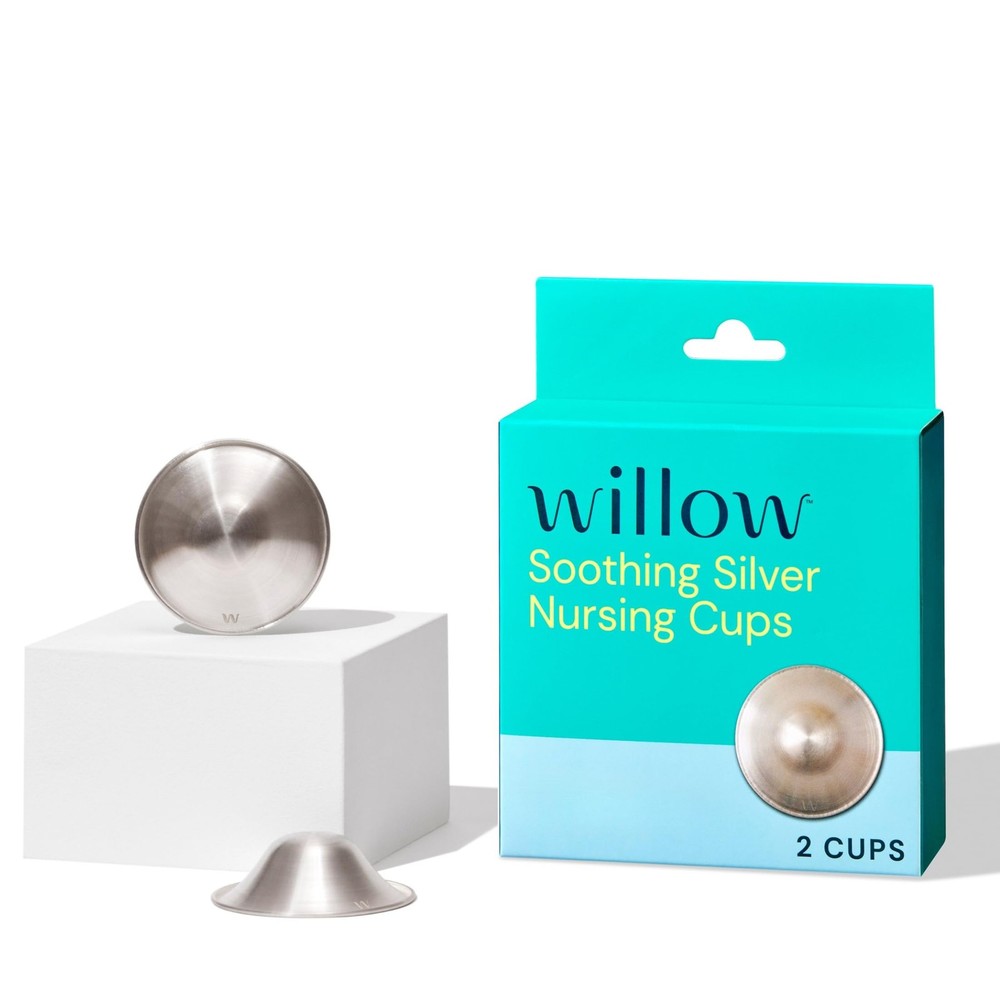 Willow Soothing Silver Nursing Cups, 2 Pack, Breastfeeding Nipple Covers for