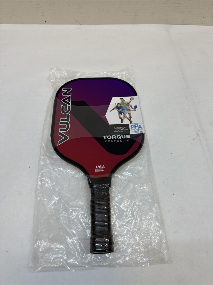 Vulcan Torque Composite Leather Acrylic Racket (Red/Blue;)