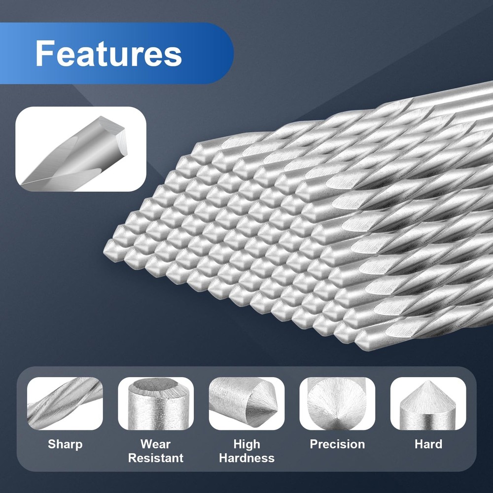 50Pcs Drywall Cutting Tools 1/8 Inch Guide Point Cutting Bits,Drywall Bit Dry...