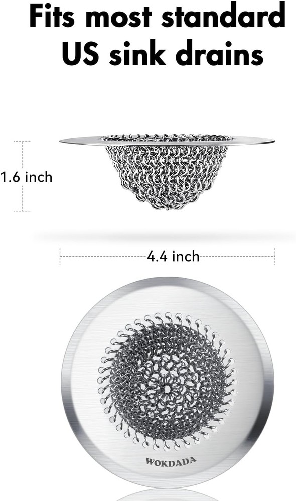 Kitchen sink drain filter with reversible chain mesh