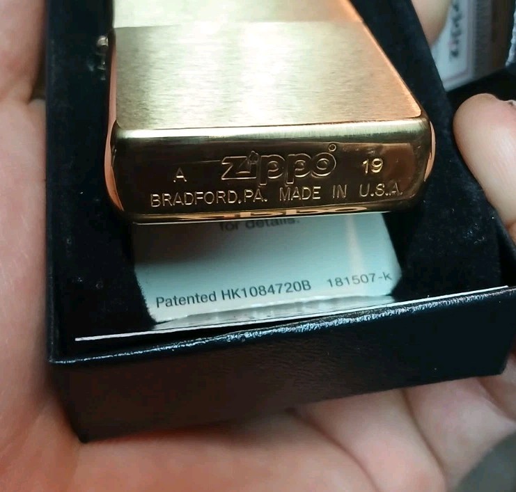 Zippo Lighter Solid brass with brushed finish 2019 New In Box