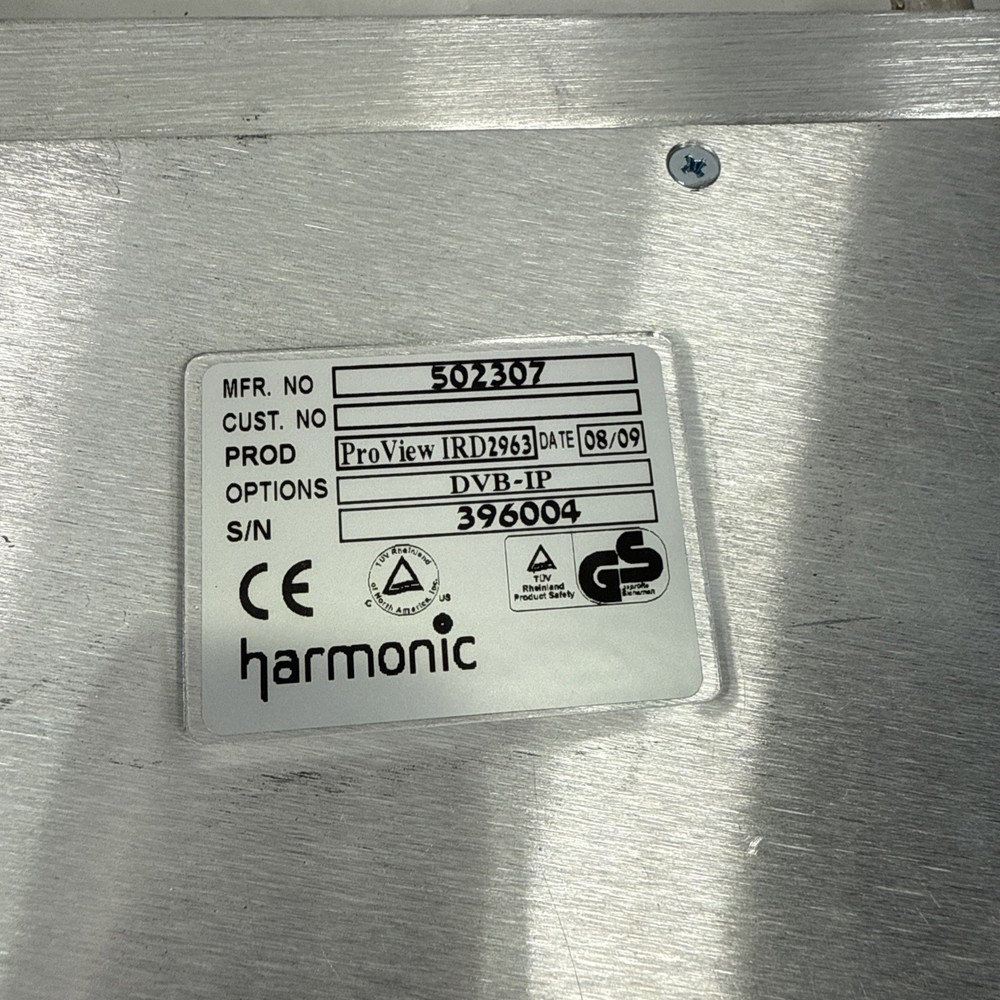 (AS-IS) Harmonic IRD-2900 Professional Receiver Decoder DVB IRD-2963 DVP-IP