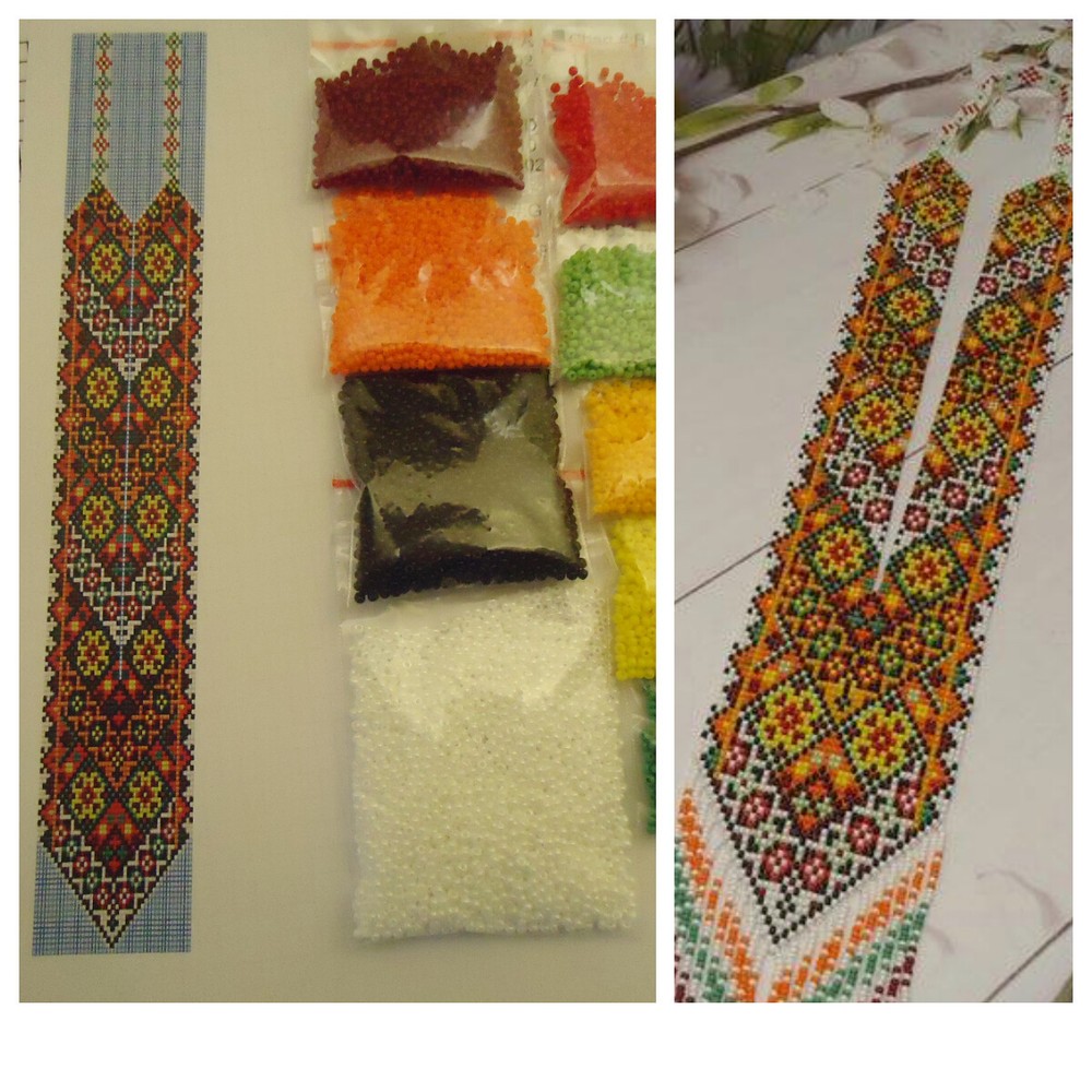 Kit for making a necklace gerdan. Beading Loom Pattern. #A4