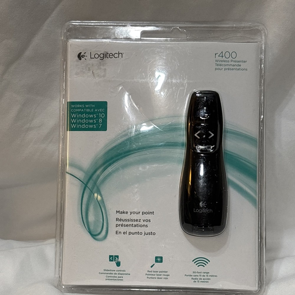 Logitech R400 Presenter Remote Control & Laser Pointer Black 910-001354