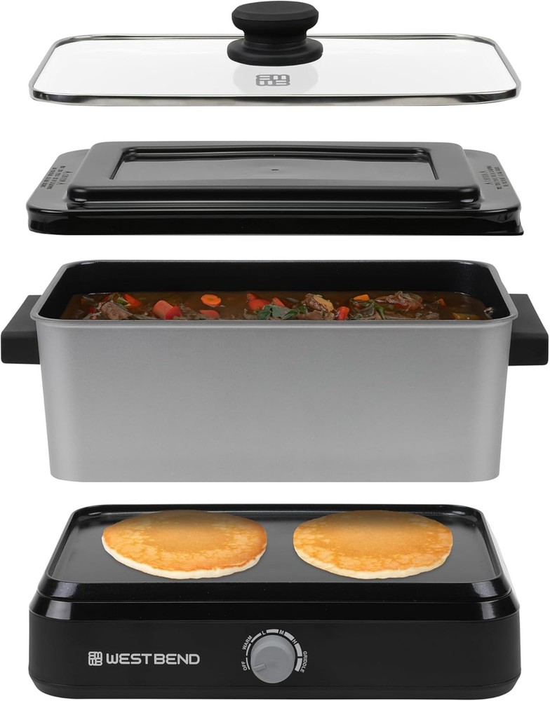West Bend Versatility Slow Cooker ,5-Quart, Silver