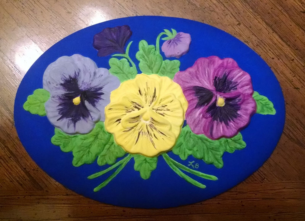 DONA'S INSERT PANSY CERAMIC BISQUE READY TO PAINT