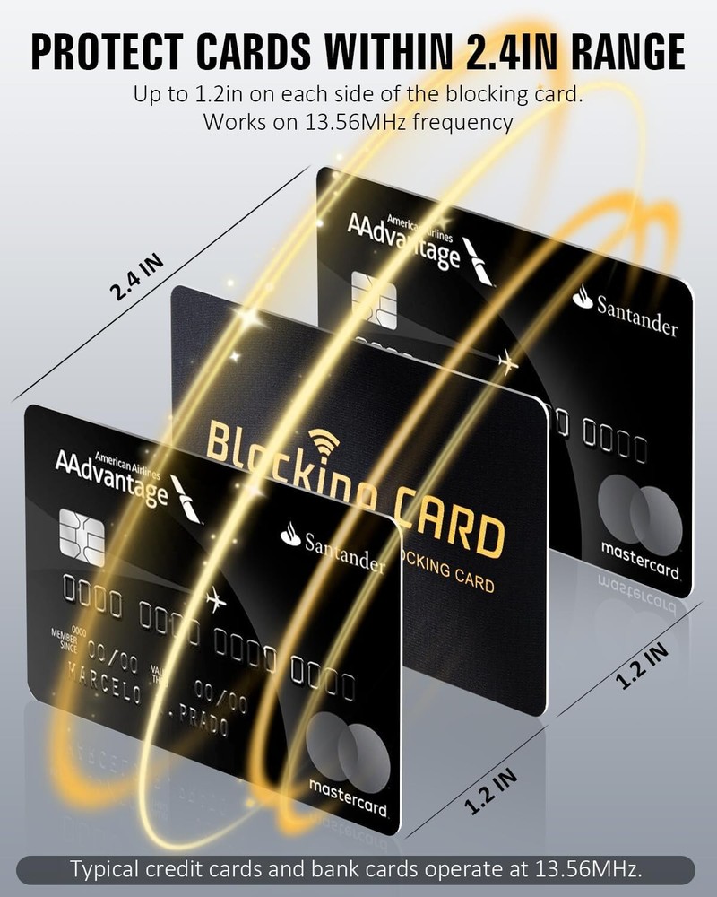 RFID Blocking Cards 4 Pack, Contactless NFC Debit Credit Card Passport Protector