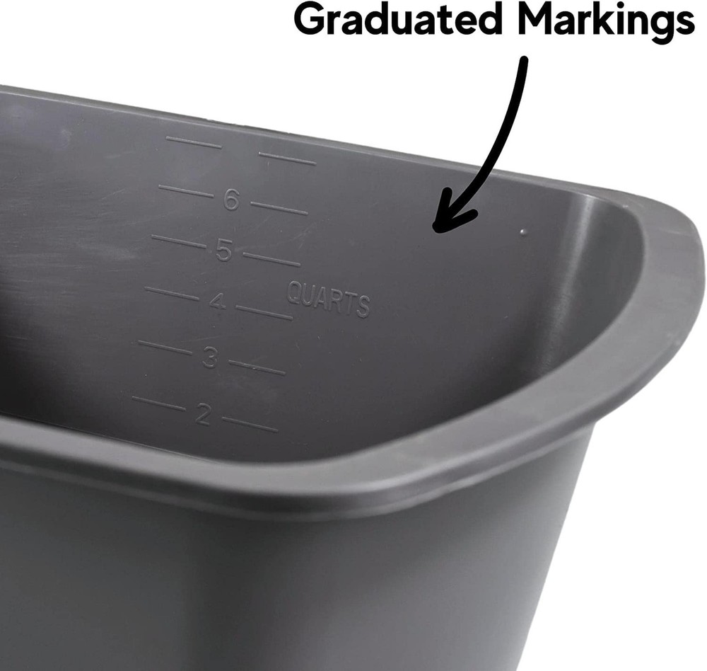 Vakly Wash Basins [2 Pack] – Rectangular Plastic 7-Quart Graduated Hospita