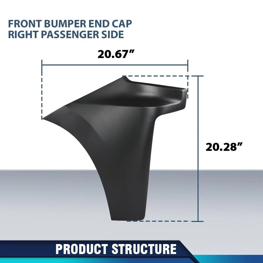 Front Bumper End Cap Extension Right Side Compatible with Chevy Silverado