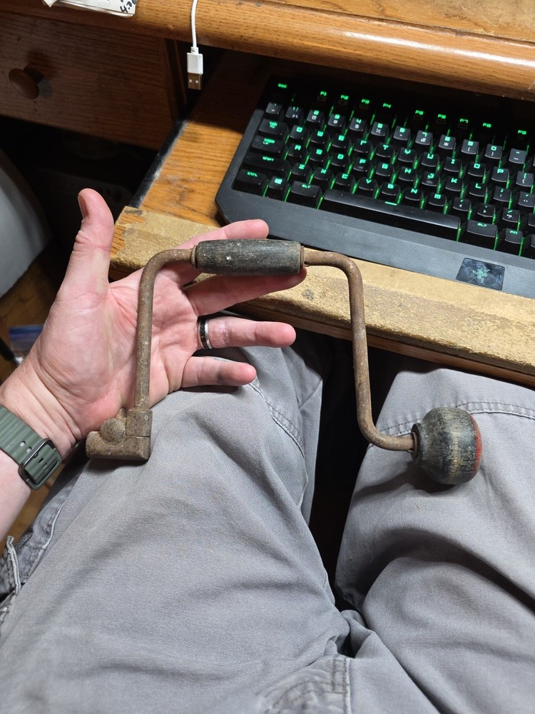 Antique Bit Brace Hand Drill Woodworking Tool