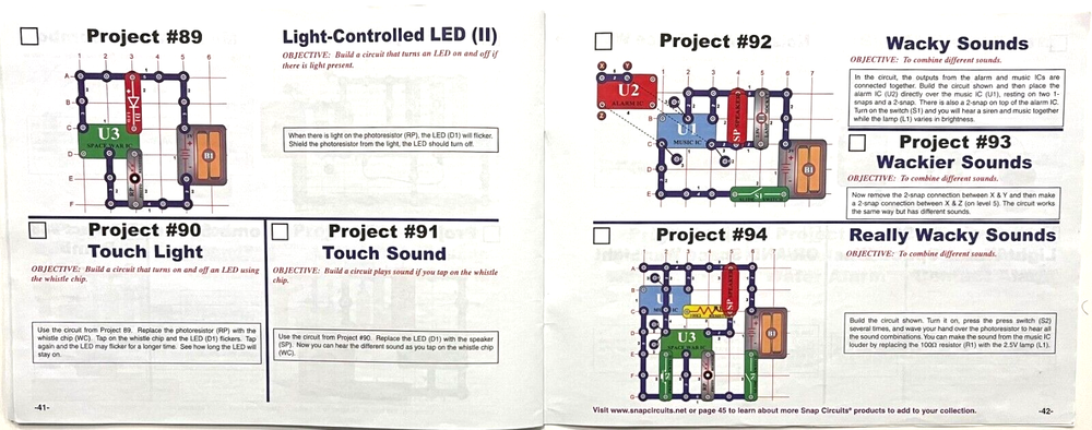 ELECTRONIC SNAP CIRCUITS MANUAL ONLY (Projects 1-101 ) By ELENCO (2012)