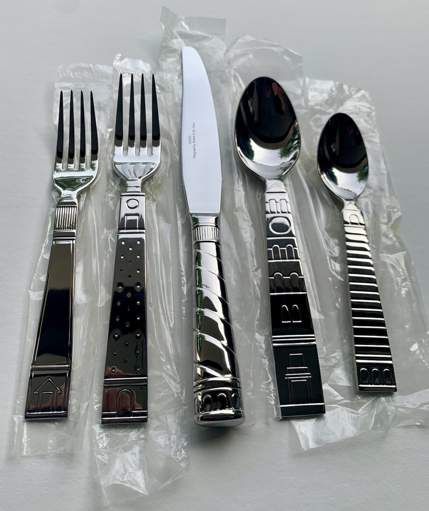 Sasaki Sienna 5 pc Place Setting Stainless Flatware Robert AM Stern Design