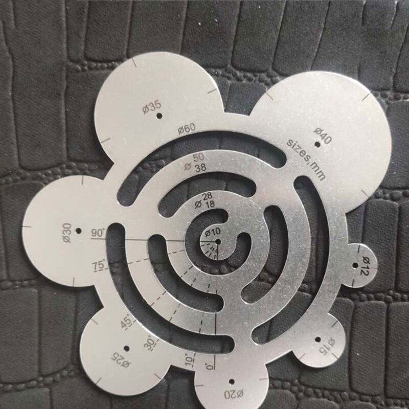 Round Ruler Template Tool Leathers Corner Cutting Ruler