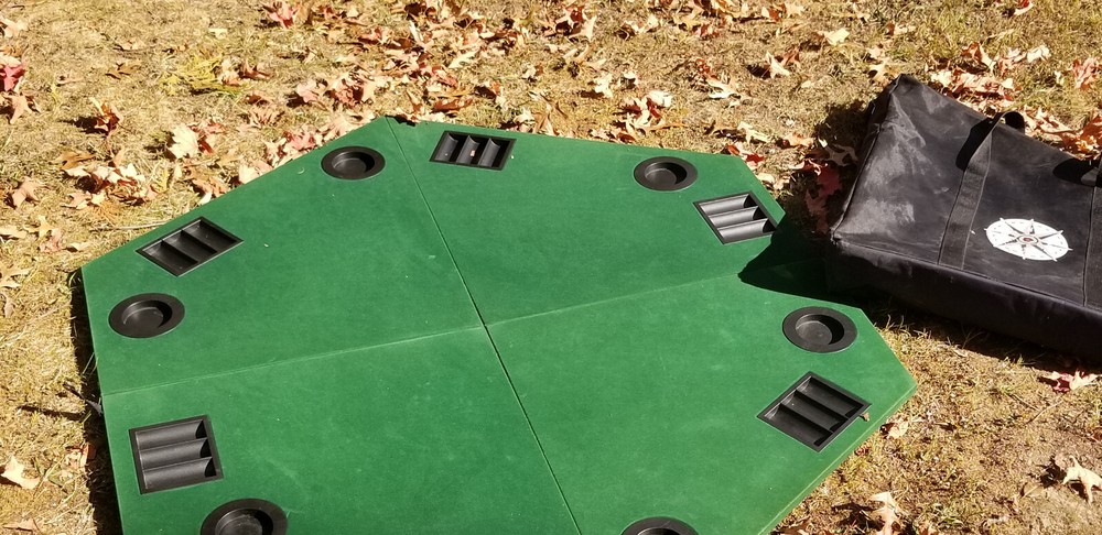 6 PERSON TABLE TOP FOLDABLE FELT POKER FOLDING GAME  TABLE