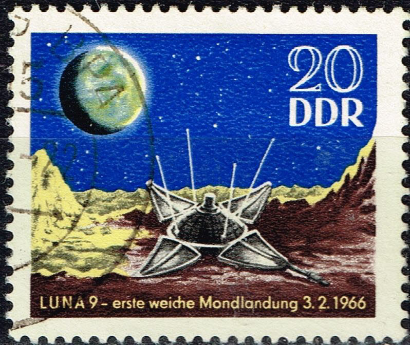 Germany Soviet Space Moon Exploration Luna 9 stamp 1966