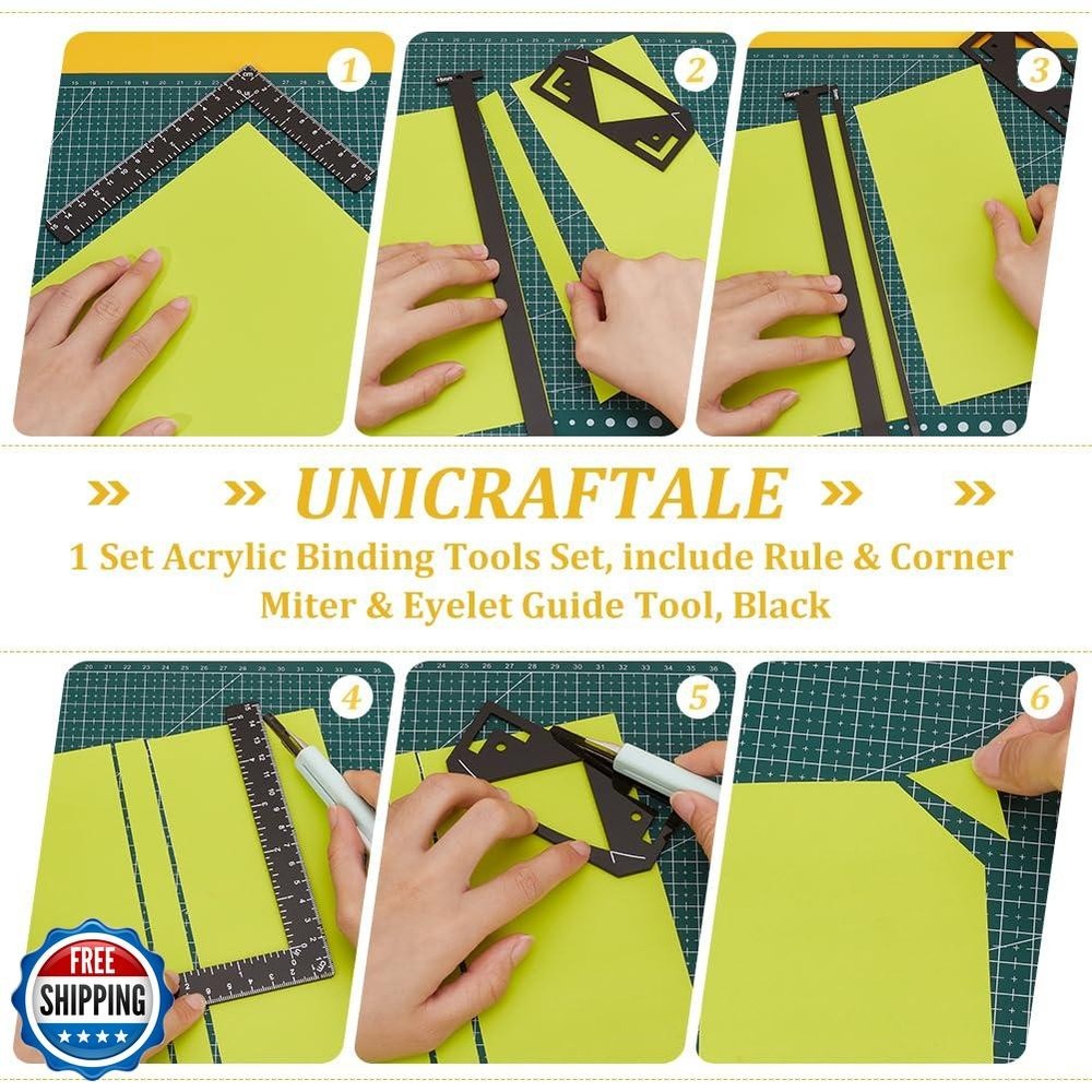 UNICRAFTALE 1 Set 18Pcs Book Binding Package Flexible Acrylic Bookbinding Tem