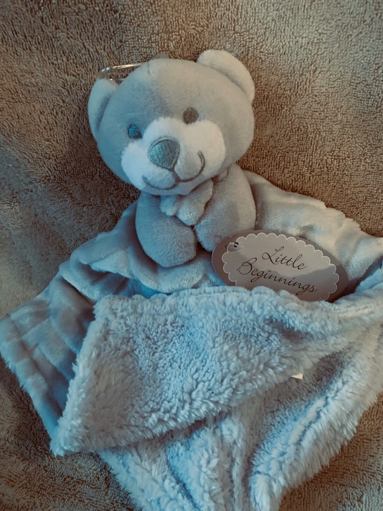 Little Beginnings Security Blanket Bear Gray Triangle Skirt Zigzag Stripe Chevro