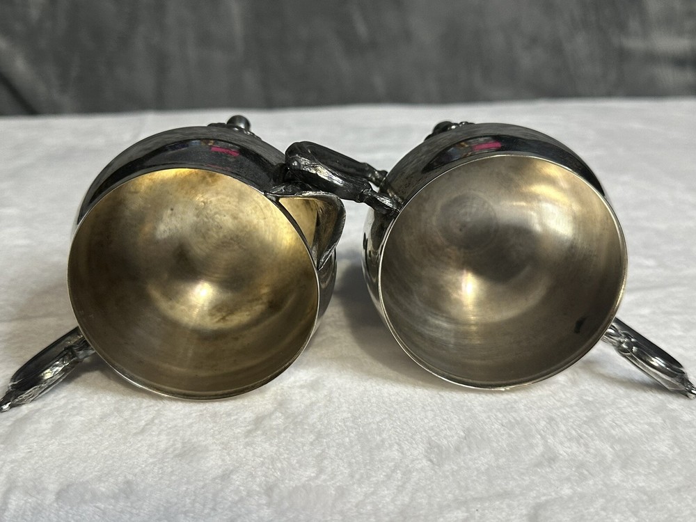 Leonard Silver/Silver Plate Creamer and Sugar Set