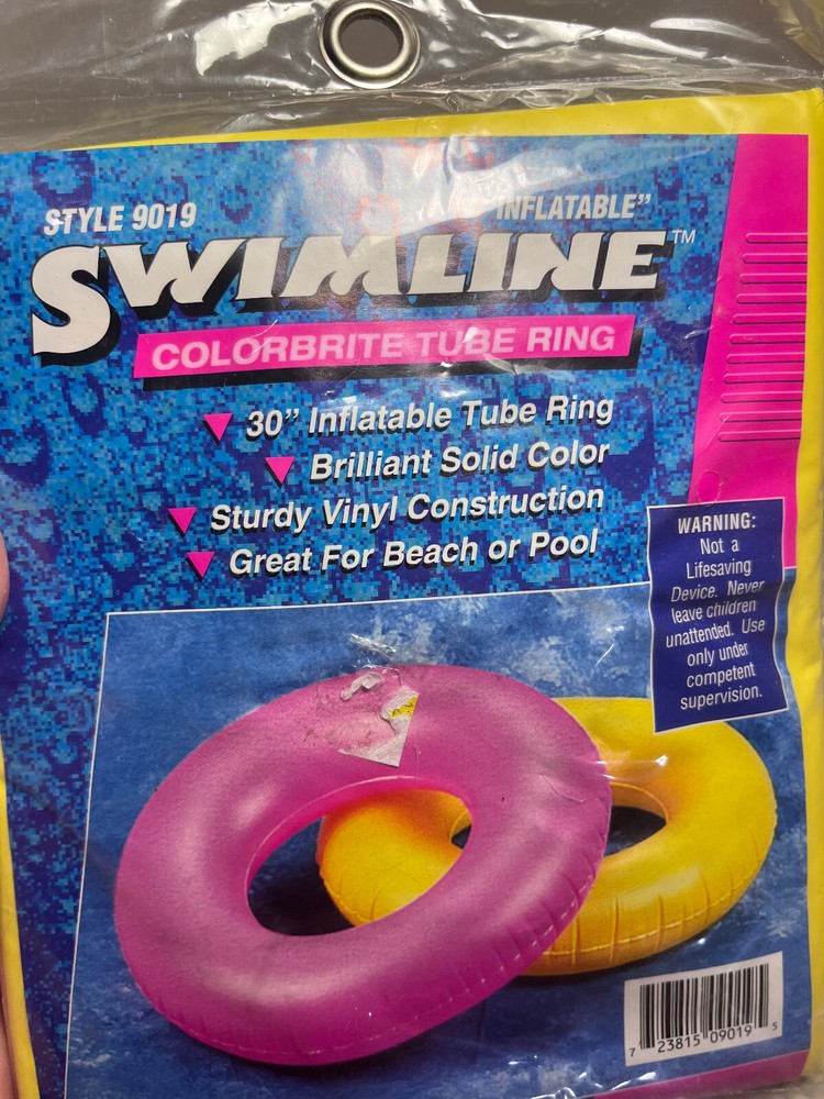SWIMLINE-POOL -INFLATABLE-YELLOW INNERTUBE-STYLE 9019