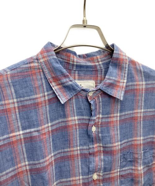 Frank&Eileen Linen check shirt blue
