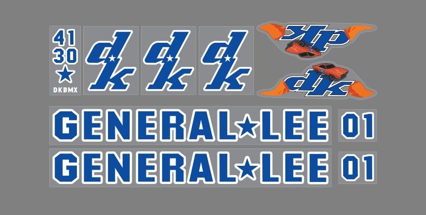 1997 DK General Lee Bmx Decal Set