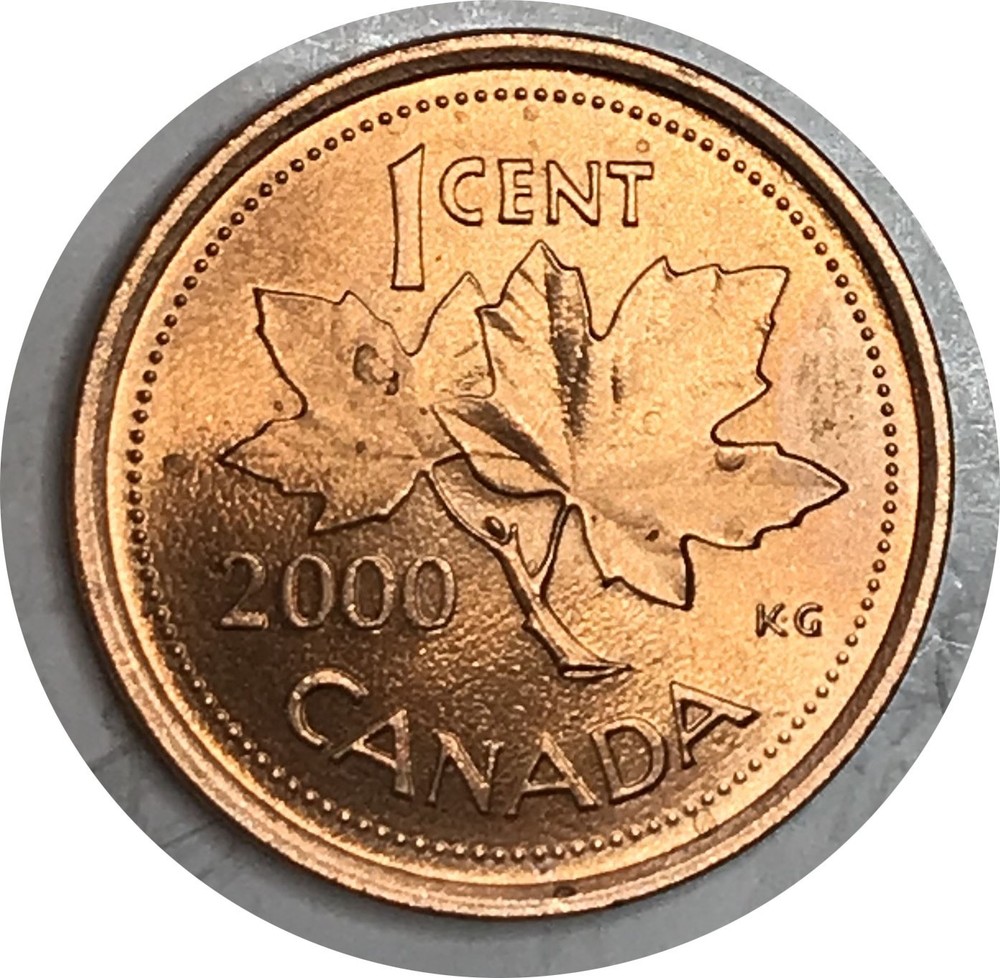Canada 2000 • 1 cent • KM# 204 • BU RED UNC / QE2
