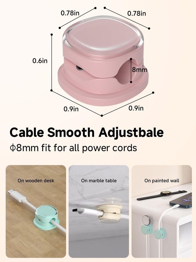 Magnetic Cable Clips, Adjustable Cord Holder Management, Adhesive Wire