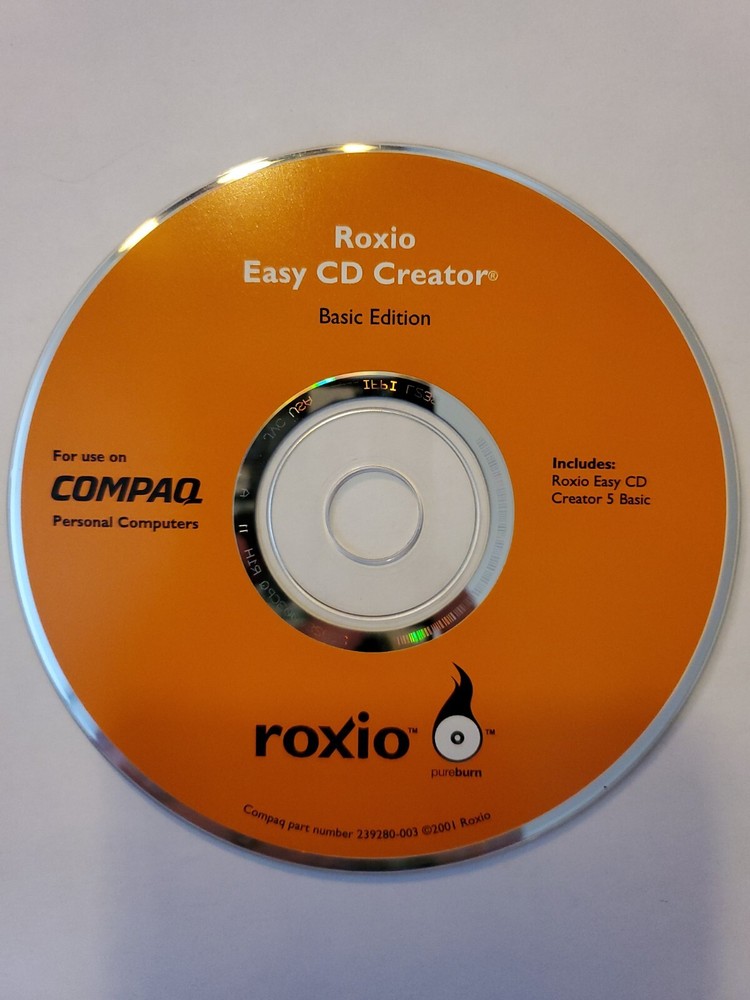Roxio Easy CD Creator Basic Edition For Use On Compaq PC
