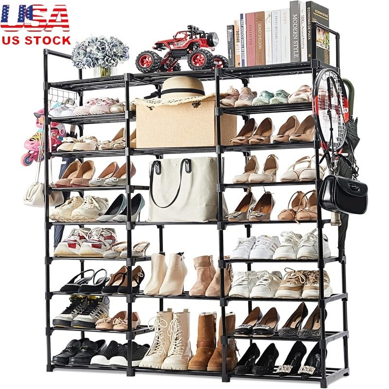 Adjustable Multi-Tier Shoe Rack Organizer Durable Waterproof Storage Solution US