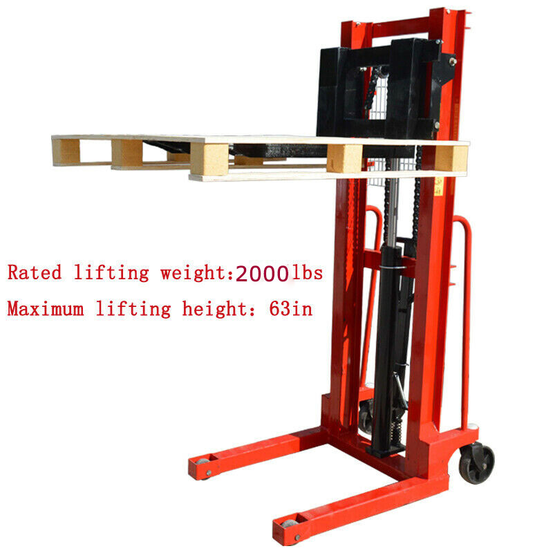 PreAsion® Hydraulic Hand Pump Stacker Pallet Stacker 2000lbs Capacity 63in Lift