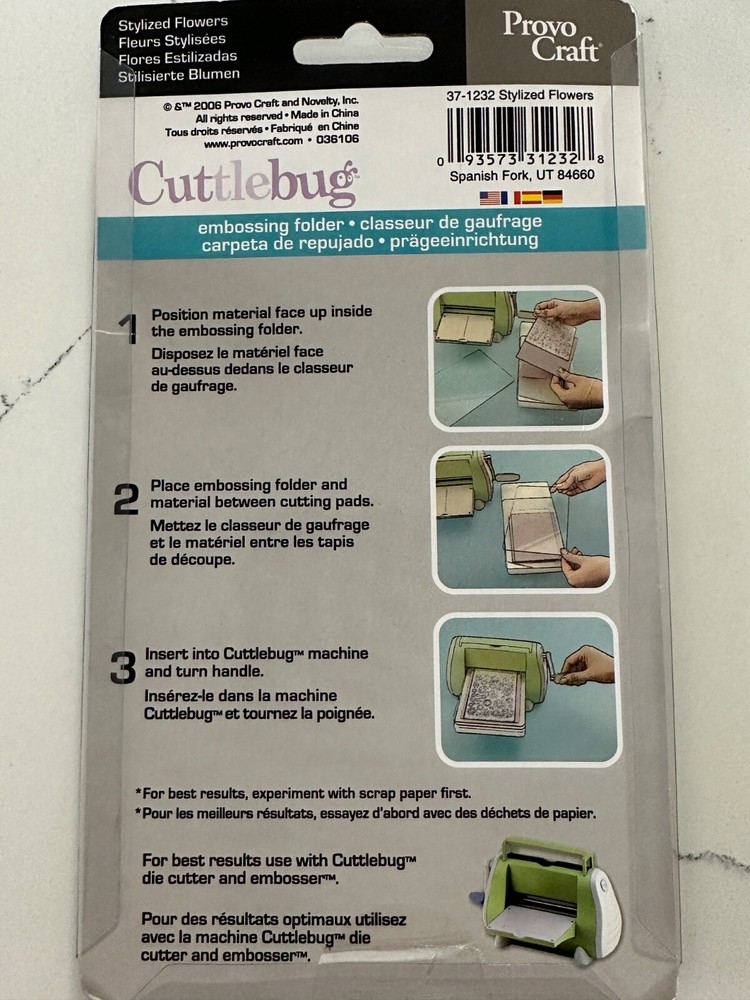 Provo Craft Cuttlebug Stylized Embossing Flower Folder By David Walker Scrapbook