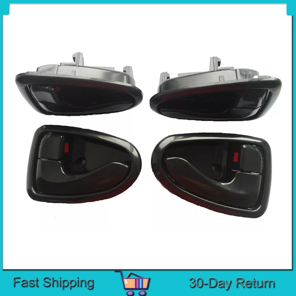 Inside Front Rear Left Right Door Handle Black For 2000-2006 Hyundai Accent 4Pcs