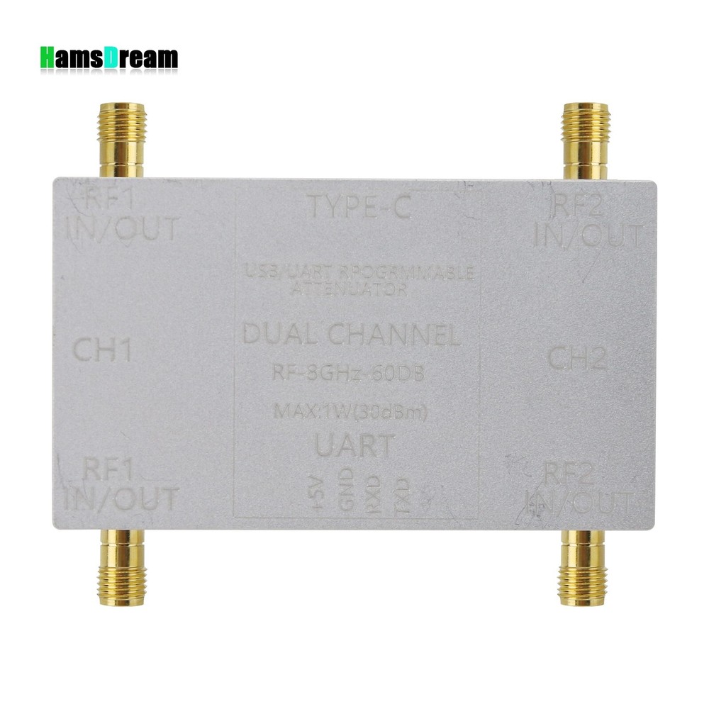 RF-8GHz-60DB Dual Channel Programmable Attenuator RF Attenuator Type-C for PC
