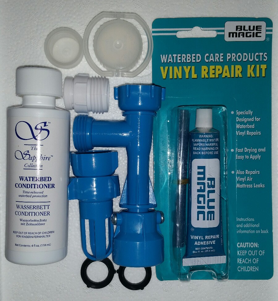 BLUE MAGIC WATERBED FILL & DRAIN PATCH CAP & PLUG (4 OZ.) CONDITIONER KIT